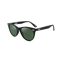 lee cooper lunettes de soleil polarisées emblématiques pour femme avec protection uv – cadeaux glamour pour femme portés toute l'année, monture - noir | verres - vert foncé