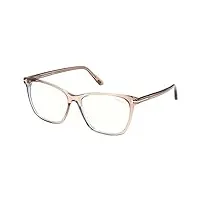 tom ford lunettes de vue ft 5762-b blue block shiny light beige/blue filter 55/15/140 femme