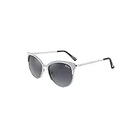 lee cooper lunettes de soleil polarisées œil de chat pour femme - protection uv, monture - argent | lentille - gris dégradé, taille unique
