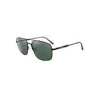 lee cooper lunettes de soleil polarisées carrées pour homme verres g15 (lc1024c02), monture - noir | verres - vert foncé, l
