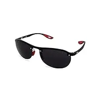 lee cooper lunettes de soleil polarisées tendance pour homme - verres noirs (lc1020c01), monture - noir mat | lentille - noir, m