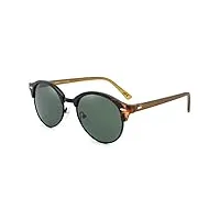 lee cooper lunettes de soleil rondes classiques pour femme – protection uva/uvb, monture - demi | lentille - vert foncé, one size