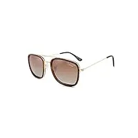 lee cooper lunettes de soleil polarisées carrées pour hommes gr.brown lens (lc1022c03), monture - marron foncé/or | verres - gradient brown, one size
