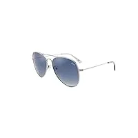 lee cooper lunettes de soleil polarisées classiques pour homme et femme avec protection uv400, verres dégradés légers, monture - argent | lentille - bleu dégradé, one size