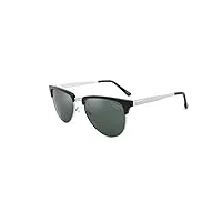 lee cooper lunettes de soleil polarisées tendance pour hommes et femmes - protection uv, monture - noir/argent | lentille - vert foncé, m