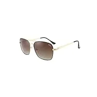 lee cooper lunettes de soleil carrées polarisées pour homme - lunettes de soleil rétro à double pont - verres dégradés, monture - or | verres - gradient brown, one size