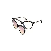 tom ford lunettes de vue ft 5772-b blue block dark havana/blue filter brown shaded 55/16/140 femme