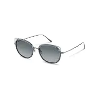rodenstock lunettes de soleil pour femme, bleu clair, gris métallisé, 56
