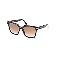 tom ford lunettes de soleil selby ft 0952 dark havana/brown shaded 55/19/140 femme