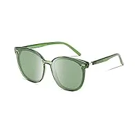 duco lunettes de soleil pour femme avec protection uv400 polarisées vintage grandes lunettes de soleil surdimensionnées pour femmes lunettes de soleil rondes rétro w017, vert, 65