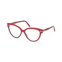 tom ford lunettes de vue ft 5763-b blue block transparent fuchsia/blue filter 56/15/140 femme