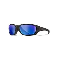 wiley x wx gravitylenses: captivate polarized blue mirror lunettes de soleil, noir, taille unique mixte