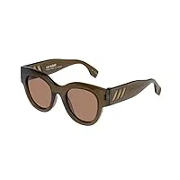 le specs lunettes de soleil float away - pour homme et femme - forme ronde - avec protection uv, marron mono polarisé/marron olive