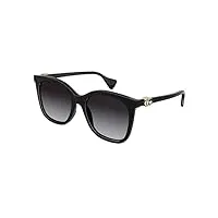 gucci lunettes de soleil gg1071s black/grey 55/19/145 femme