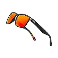 dubery lunettes de soleil polarisées pour homme et femme - protection uv 400 - design léger rétro vintage - lunettes unisexes pour le sport, le cyclisme, la pêche - certifiées ce - uv400 orange