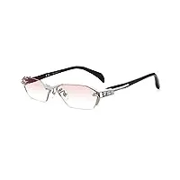 lunettes de lecture tendance sans cadre en titane pour hommes, lunettes de vue d'ordinateur élégants anti lumiere bleue, presbytie lunettes anti fatigue/anti reflets (color : brown, size : 2.75x)