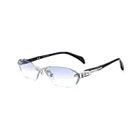 lunettes de lecture tendance sans cadre en titane pour hommes, lunettes de vue d'ordinateur élégants anti lumiere bleue, presbytie lunettes anti fatigue/anti reflets (color : blue, size : 1.75 x)