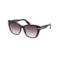tom ford lunettes de soleil nora ft 0937 shiny black/grey shaded 57/17/140 femme