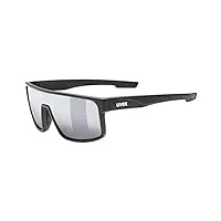 uvex lgl 51 - lunettes de soleil pour hommes et femmes - effet miroir - catégorie de filtre 3 - black matt/silver - one size