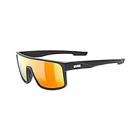uvex lgl 51 - lunettes de soleil pour hommes et femmes - effet miroir - catégorie de filtre 3 - black matt/red - one size