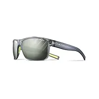 julbo mixte renegade lunettes de soleil, brillant translucide gris/gris/vert, taille unique eu