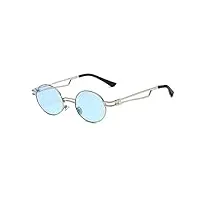 jycch vintage ovale métal gothique steampunk lunettes de soleil femmes hommes rétro lunettes de soleil miroir lunettes