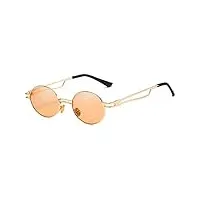 jycch vintage ovale métal gothique steampunk lunettes de soleil femmes hommes rétro lunettes de soleil miroir lunettes