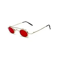 jycch petites lunettes de soleil punk rondes hommes femmes clip en métal rétro sur lunettes punk lunettes gothiques vintage
