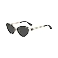 moschino mos095/s sunglasses, 807/ir black, 57 unisex