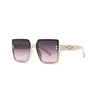 suyggck lunettes de soleil de luxe surdimensionnées carrées pour femmes lunettes de soleil vintage lunettes de soleil hommes de marque nuances c2, multi