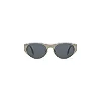 komono tyler silver illusion lunettes de soleil unisexes ovales en acétate et acier inoxydable pour hommes et femmes avec protection uv et verres polarisés