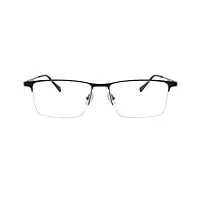 smartbuy collection lunettes de vue rectangulaires sans monture pour homme noir acier 908a 54, gris acier, 54