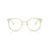 smartbuy collection tronte mtr-97e 51 lunettes de vue ovales à monture intégrale marron transparent or rose, marron transparent et or rose, 51
