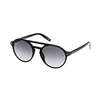 ermenegildo zegna lunettes de soleil ez0180 shiny black/grey shaded 54/20/145 unisexe