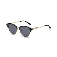 duco dc1221 lunettes de soleil polarisées pour femme avec protection uv400 grand cadre en métal, noir , 51.5