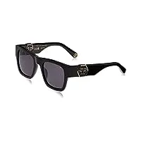philipp plein homme spp042m lunettes de soleil, shiny black, 54