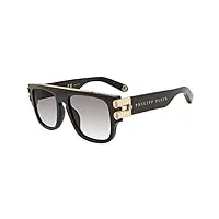 philipp plein homme spp011m lunettes de soleil, shiny black, 55
