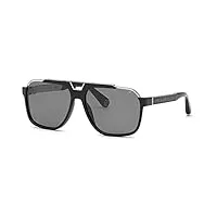 philipp plein spp046m, lunettes de soleil homme, shiny black, 61