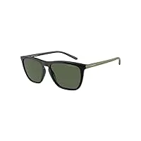 arnette lunettes de soleil an4301 fry pour homme, noir/vert foncé polarisé, 55 mm