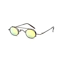 générique petites lunettes de soleil punk rondes hommes femmes clip en métal rétro sur lunettes punk lunettes gothiques vintage