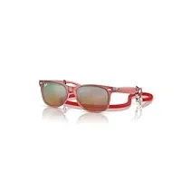 ray-ban lunettes de soleil rj9052s junior new wayfarer 7145a8 enfants couleur rouge lentille orange taille 47 mm