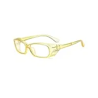 iigocg lunettes de sécurité lunettes anti-buée lunettes de protection protections latérales protection anti-lumière bleue lunettes de vue hommes lunettes de soleil (color : transparent yellow)