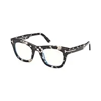 tom ford lunettes de vue ft 5872 -b 005 shiny grey havana, t logo, eco/blue block, gris brillant havana, logo « t », verre éco/bloc bleu, 48/25/140