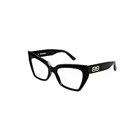 balenciaga bb0275o 001 53 lunettes de vue pour femme, noir, 53, noir, 53