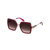 just cavalli sunglasses sjc041 red 53/20/140 femme lunettes de soleil, rouge + fuchsia