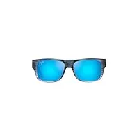 maui jim keahi lunettes de soleil, bleu/à rayures, 56/17/145 mixte