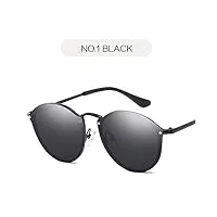 aniche lunettes de soleil pour femmes, lunettes de soleil miroir de luxe pour femmes, lunettes de soleil rétro pour femmes, lunettes en métal sans monture uv400 (couleur, taille : 6.bleu)
