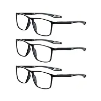 lunettes de lecture anti lumière bleue，lunettes de vue hommes femmes ultra-légers, améliore le sommeil (color : three pair orange, size : 1.50x)