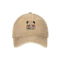 casquette de baseball hip hop chapeau de soleil punk unisexe coton cool panda avec lunettes de soleil casquette de baseball adulte mignon animal kawaii réglable chapeau de papa protection solaire
