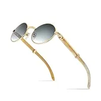 monture de lunettes hommes lunettes de soleil rondes lunettes ovales lunettes de vue, gris or, taille unique